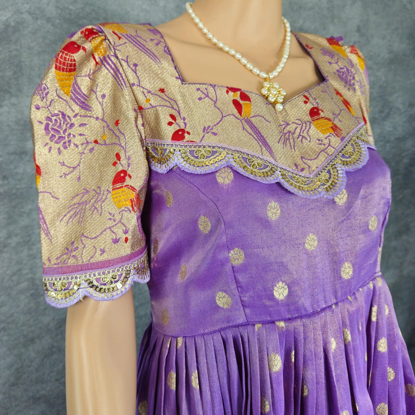 Orchid Purple Paithani Frock