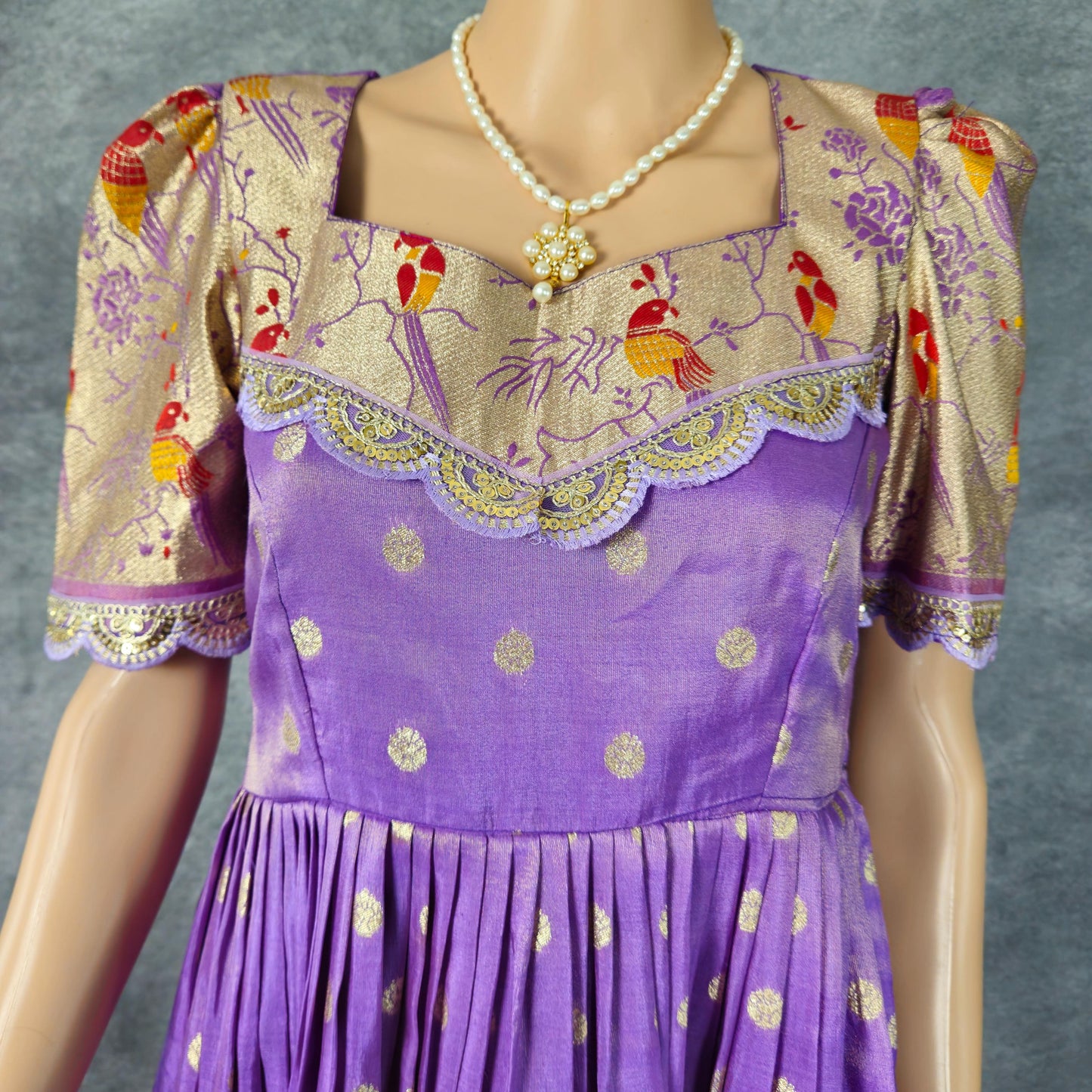 Orchid Purple Paithani Frock