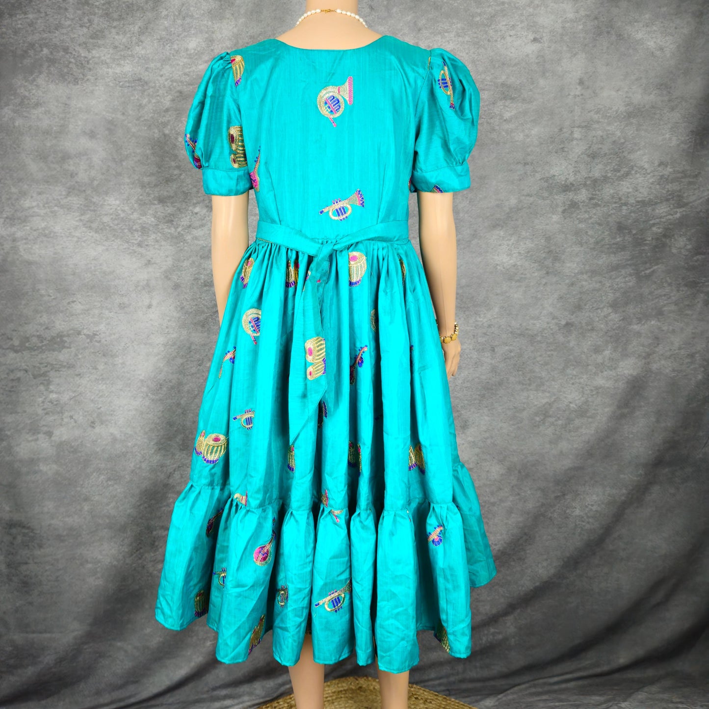 Coral Blue Paithani Frock