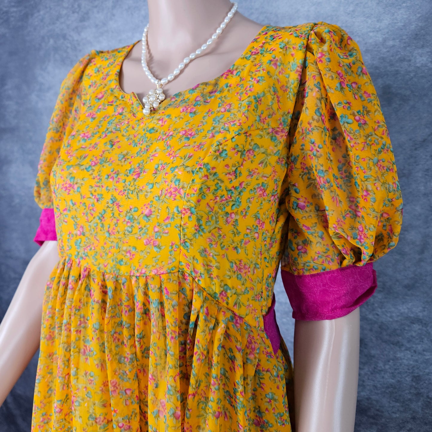 Rust Yellow Georgette Frock