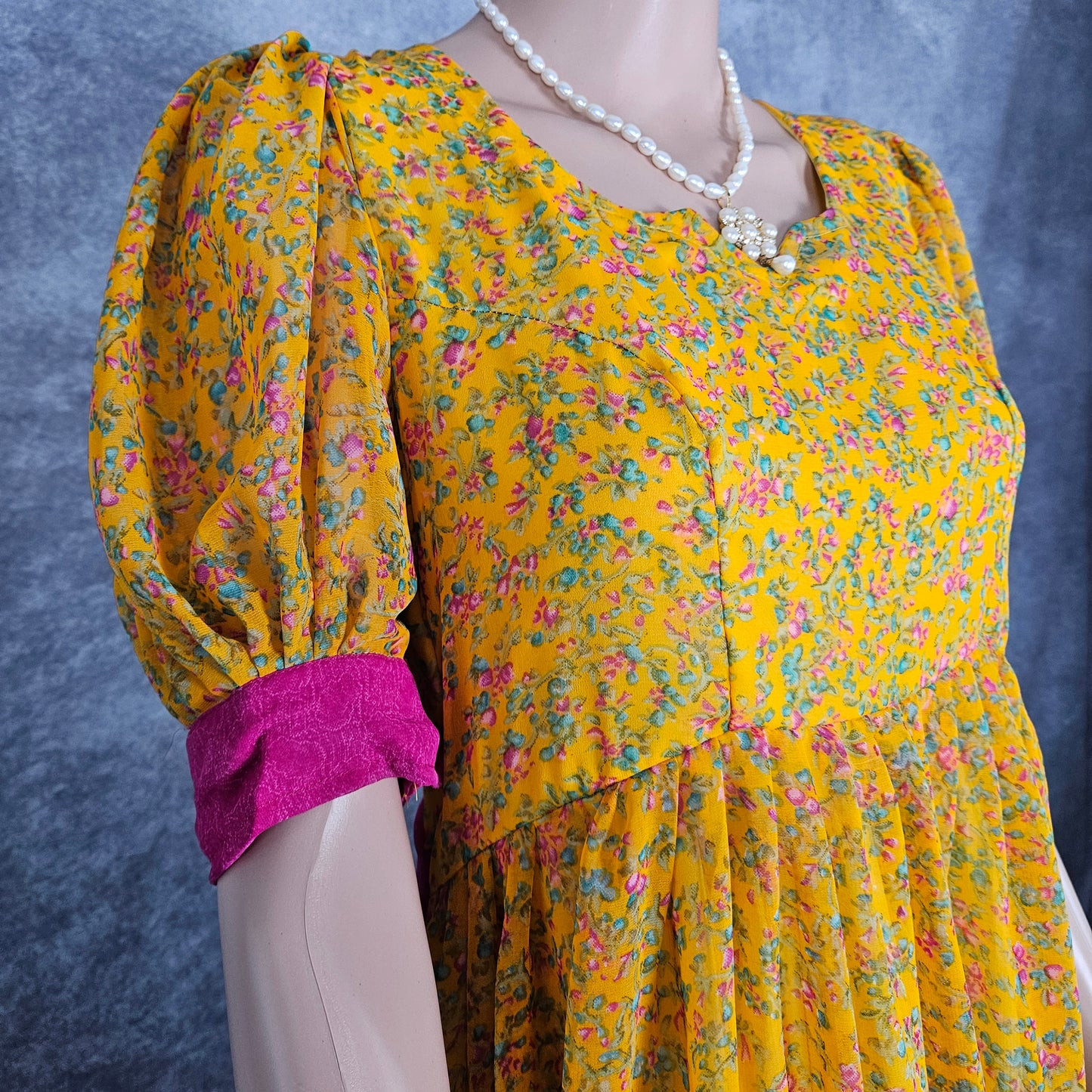 Rust Yellow Georgette Frock