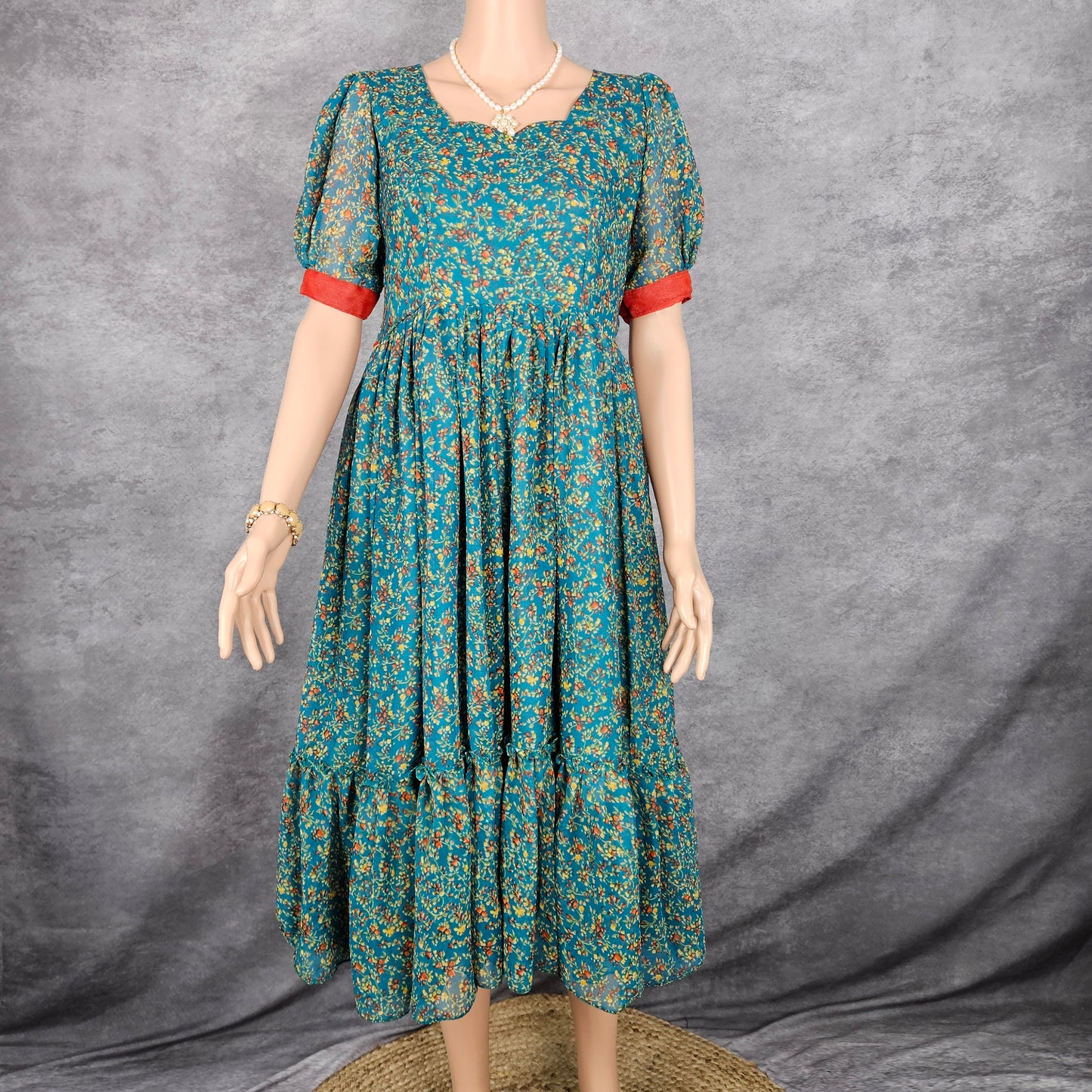 Celeste Turquoise Georgette Frock