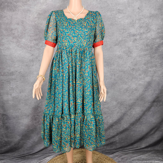 Celeste Turquoise Georgette Frock