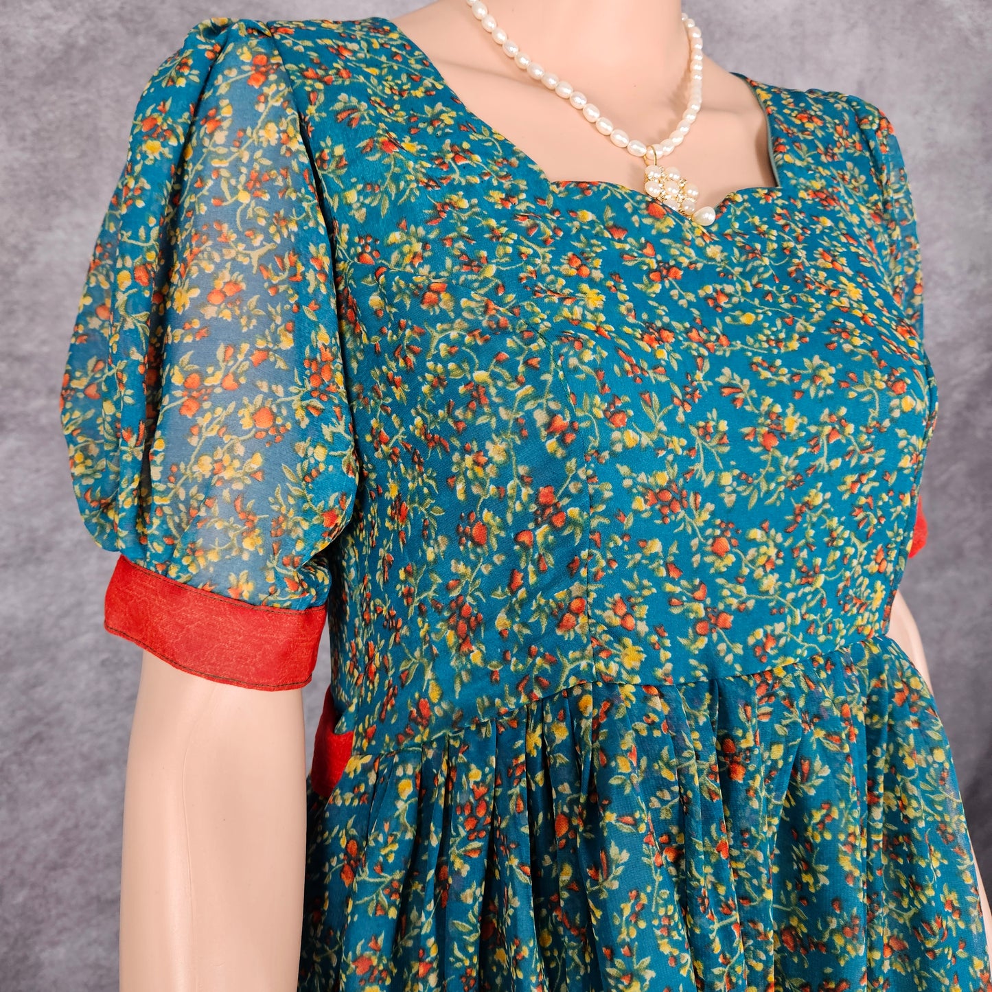 Celeste Turquoise Georgette Frock