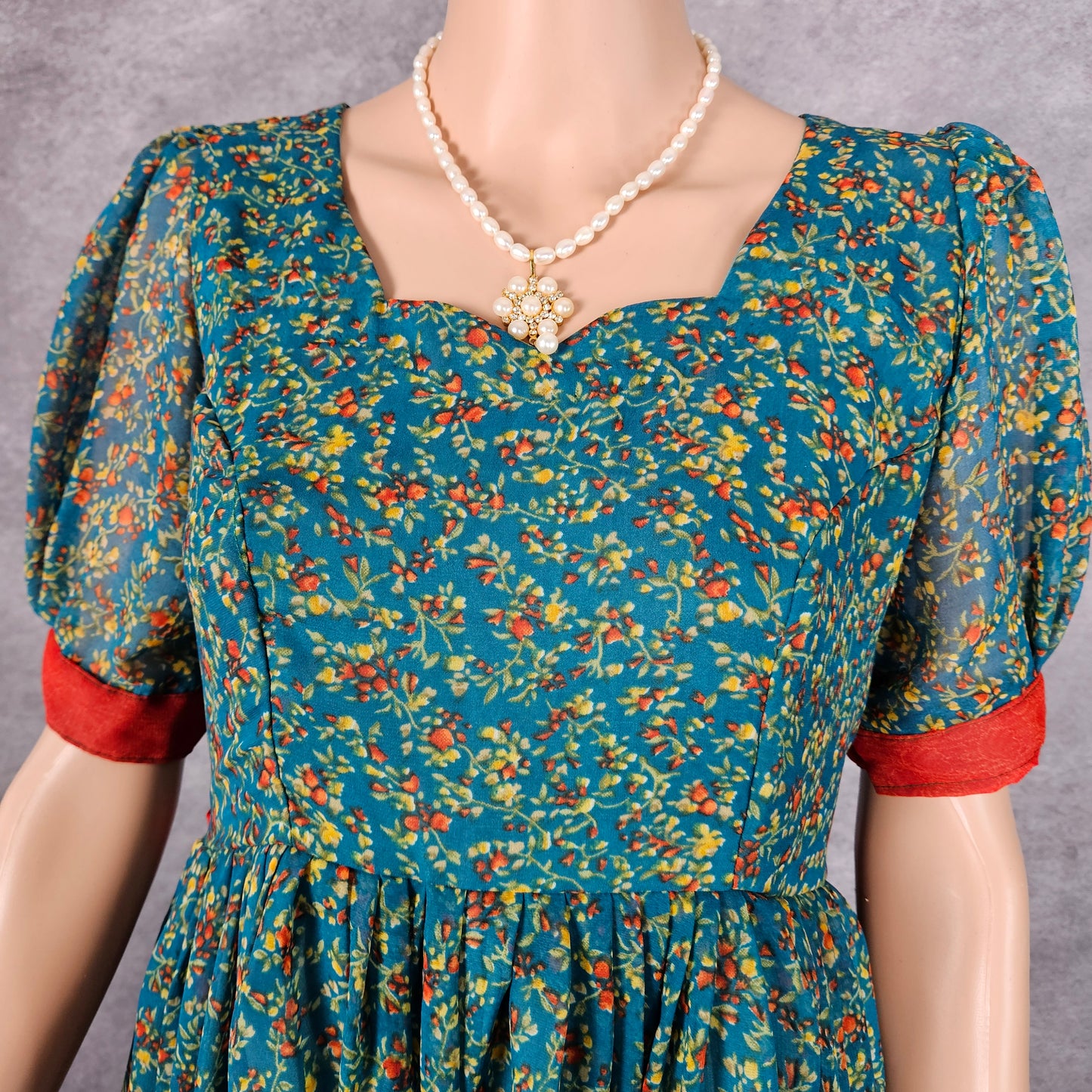 Celeste Turquoise Georgette Frock