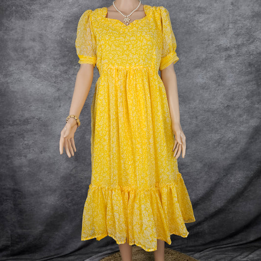 Shaded Yellow Georgette Frock