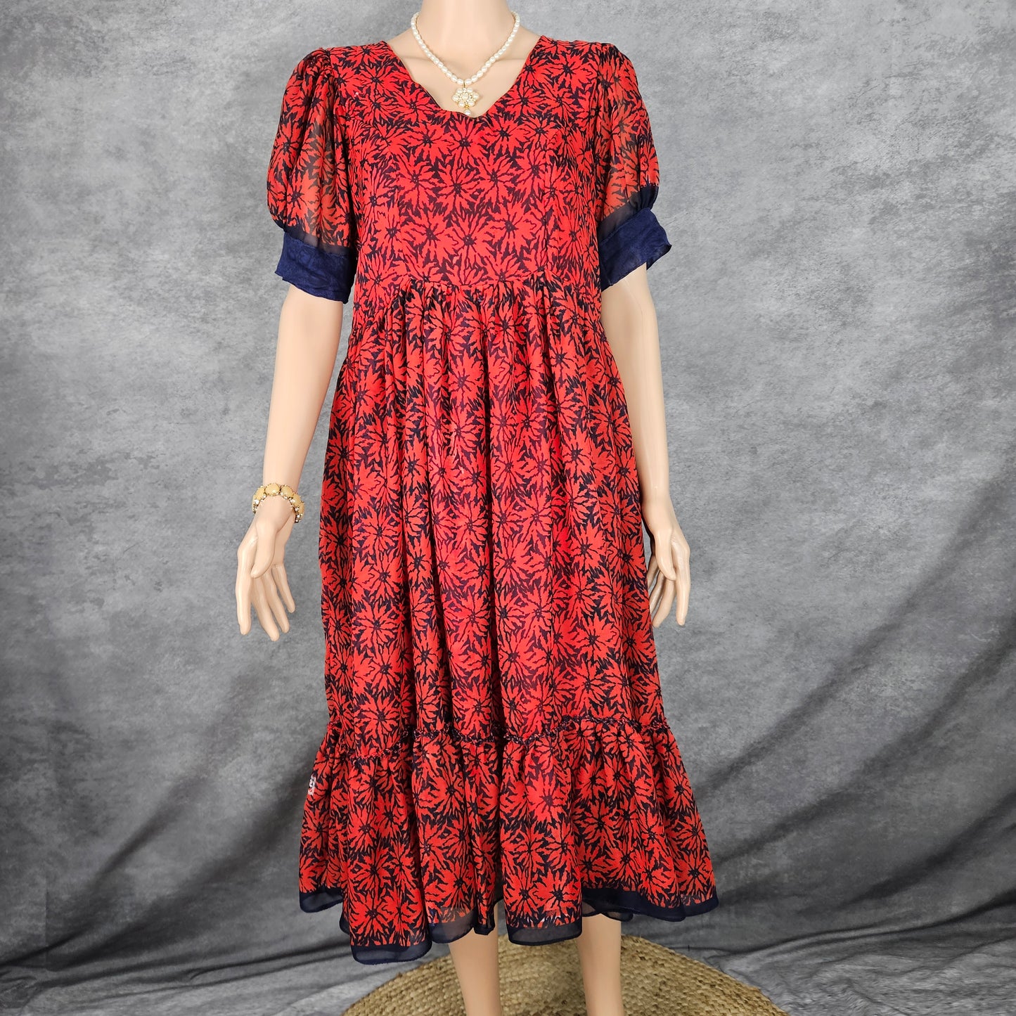 Ruby Red Georgette Frock