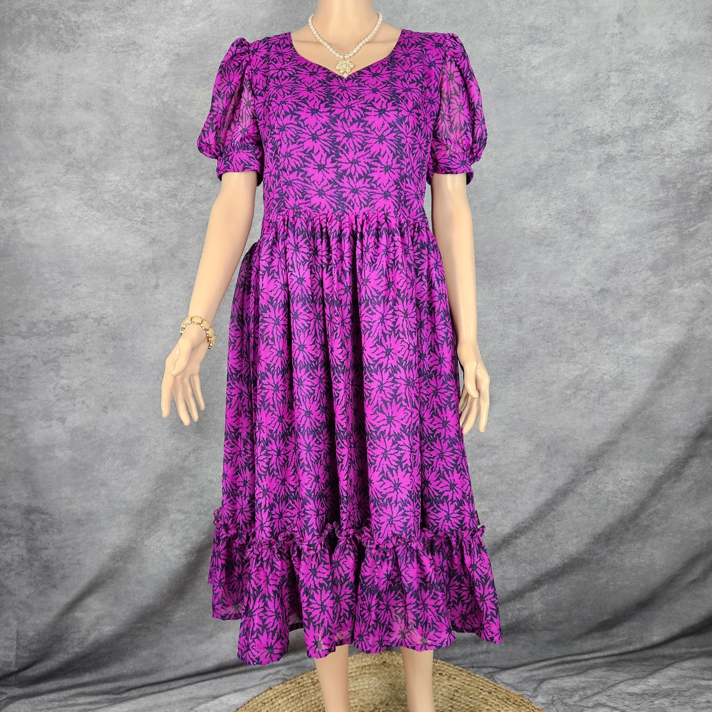 Indigo Violet Georgette Frock