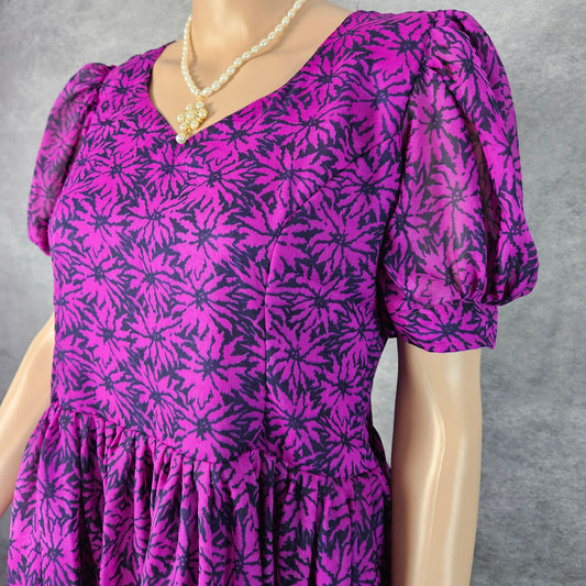 Indigo Violet Georgette Frock