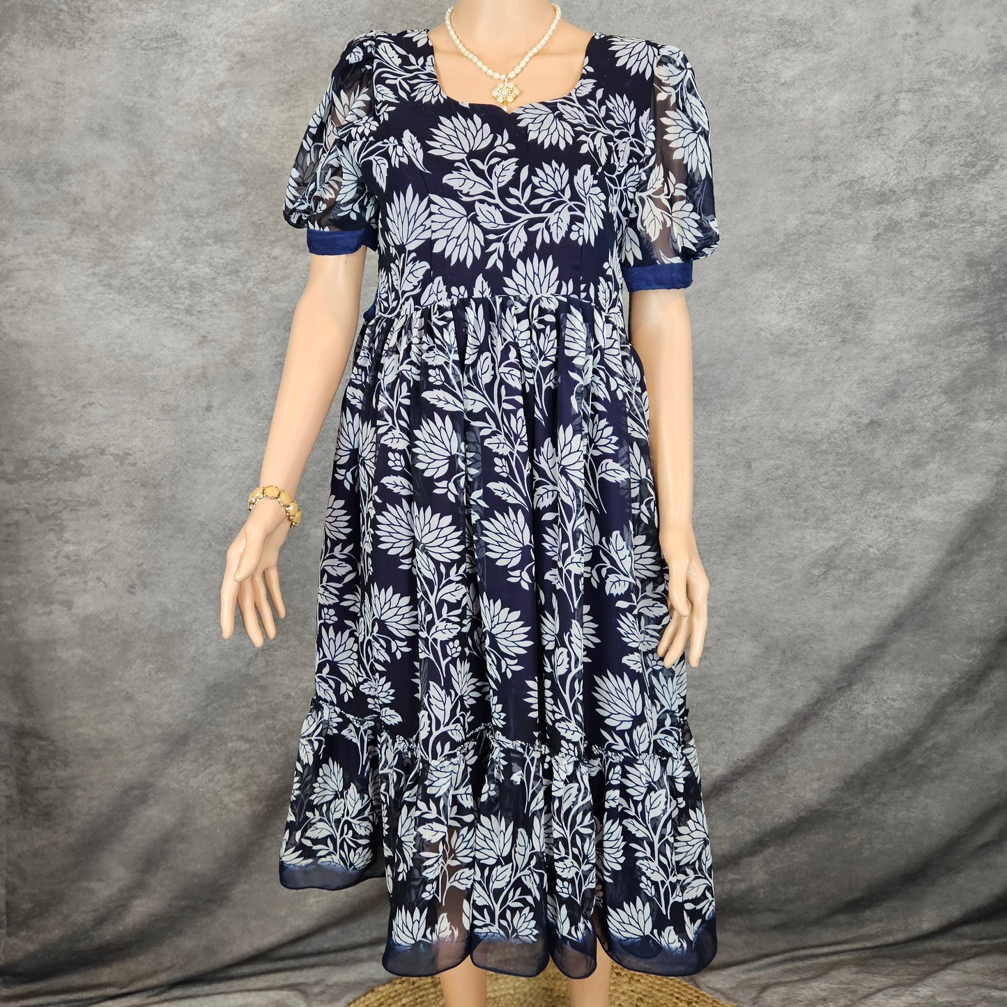 Sapphire Blue Georgette Frock