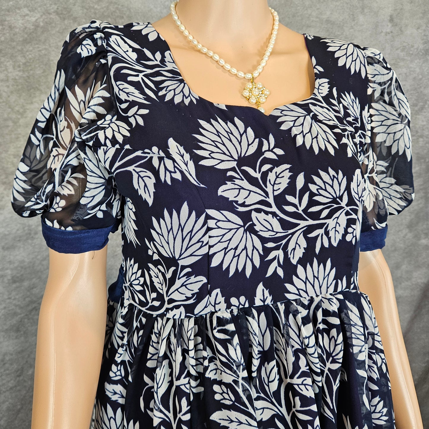 Sapphire Blue Georgette Frock