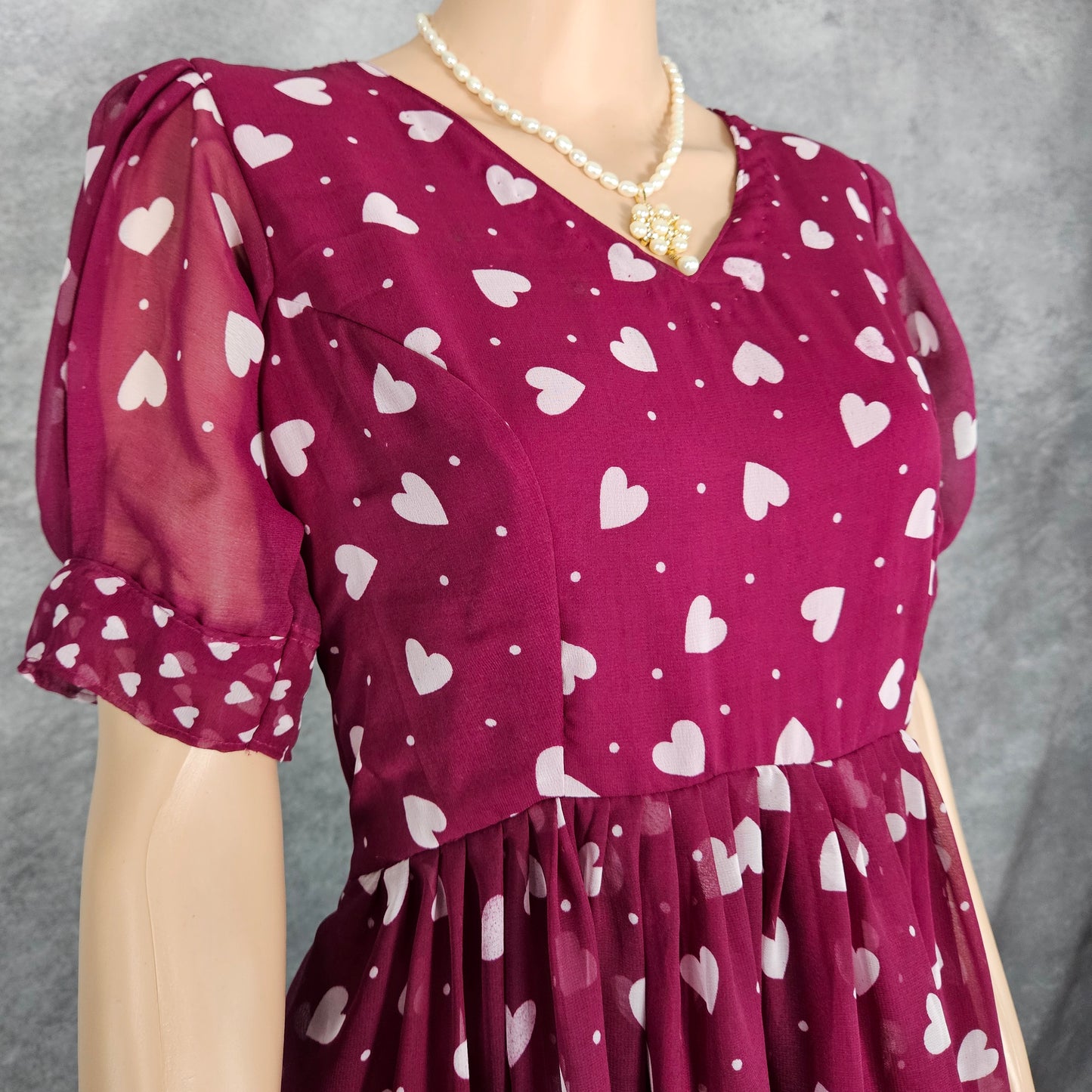 Hearted Purple Georgette Frock