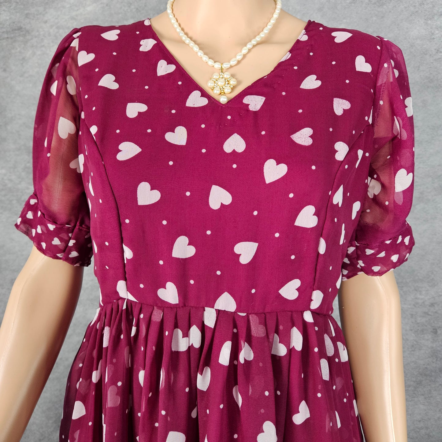 Hearted Purple Georgette Frock