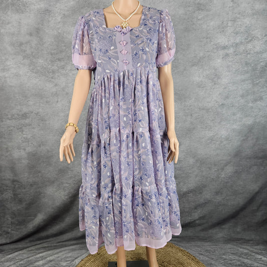 Fall Purple Georgette Frock
