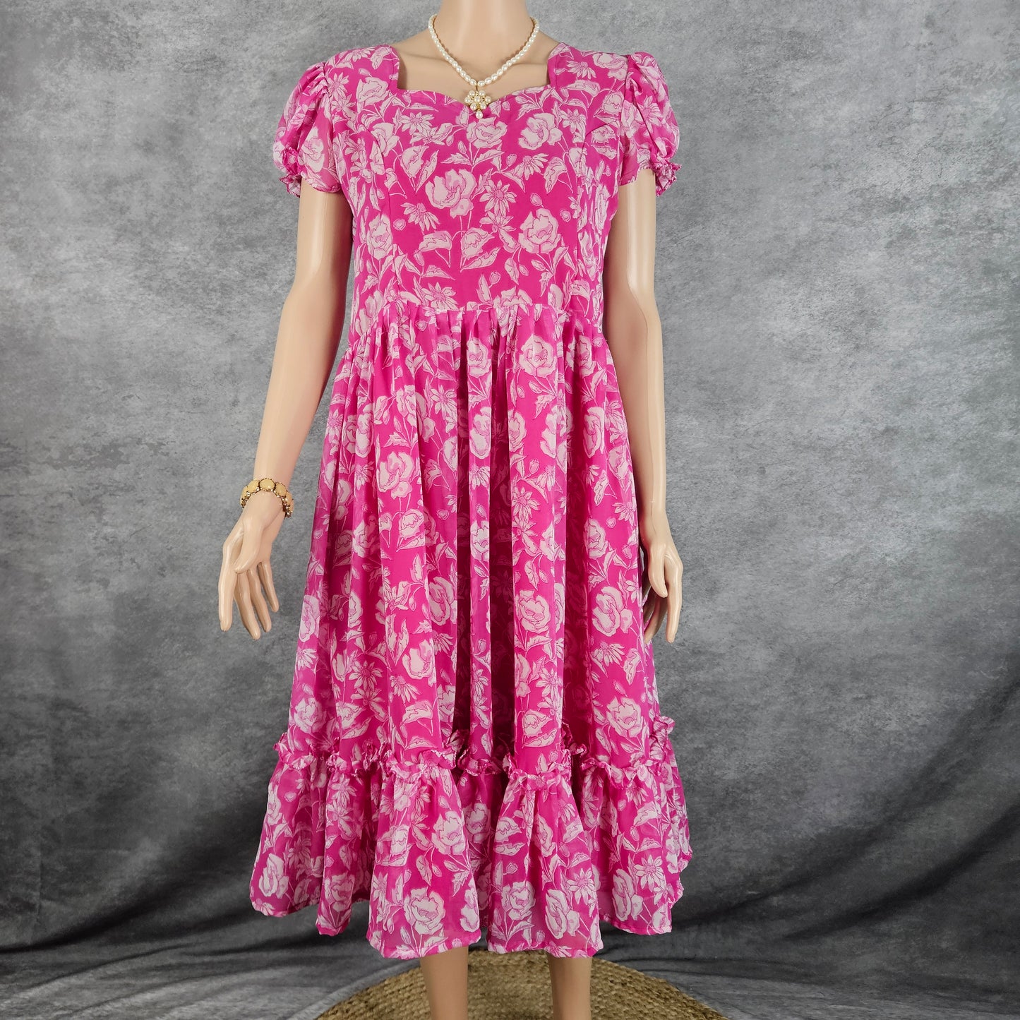 Sakura Red Georgette Frock