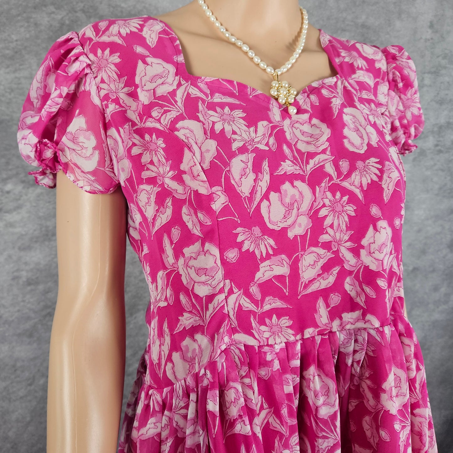 Sakura Red Georgette Frock