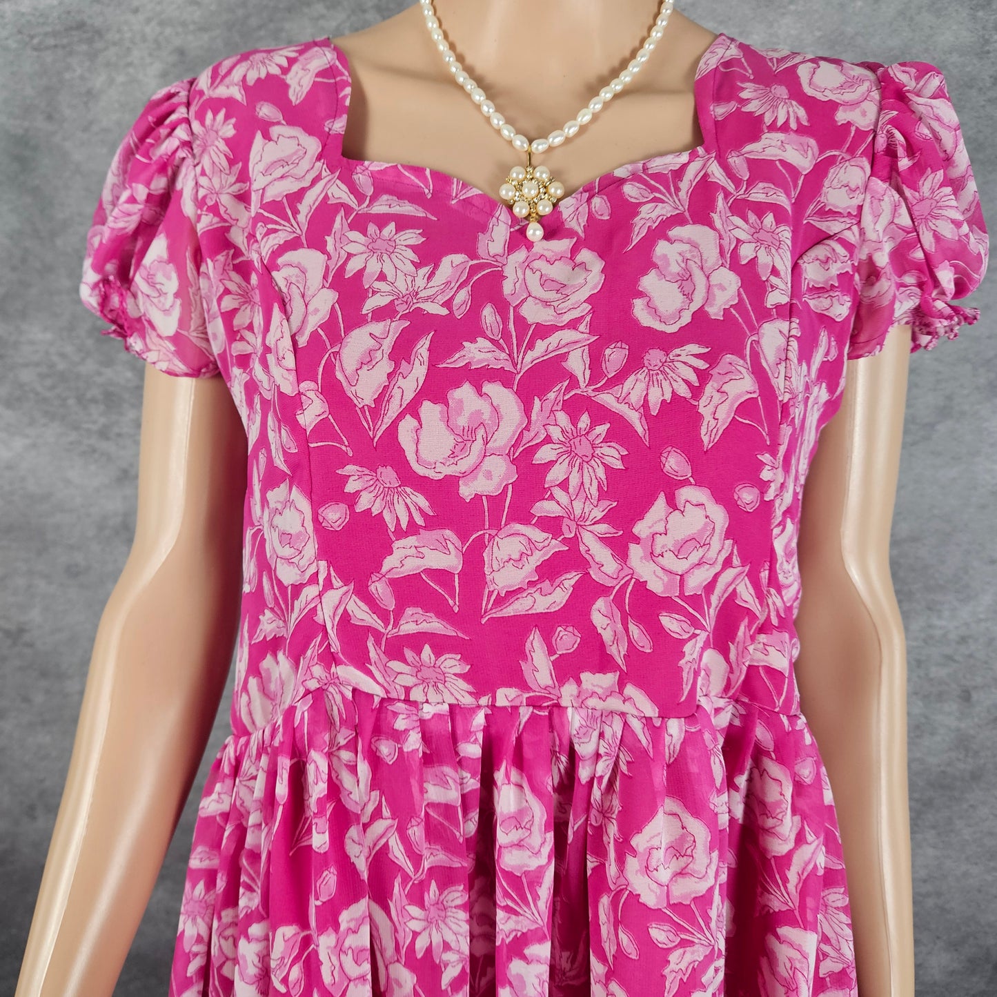 Sakura Red Georgette Frock