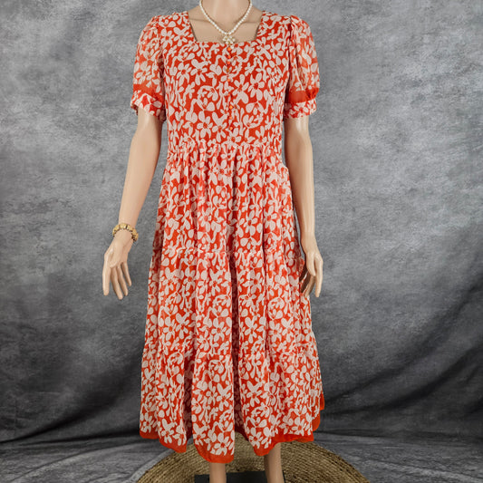 Inferno Orange Georgette Frock