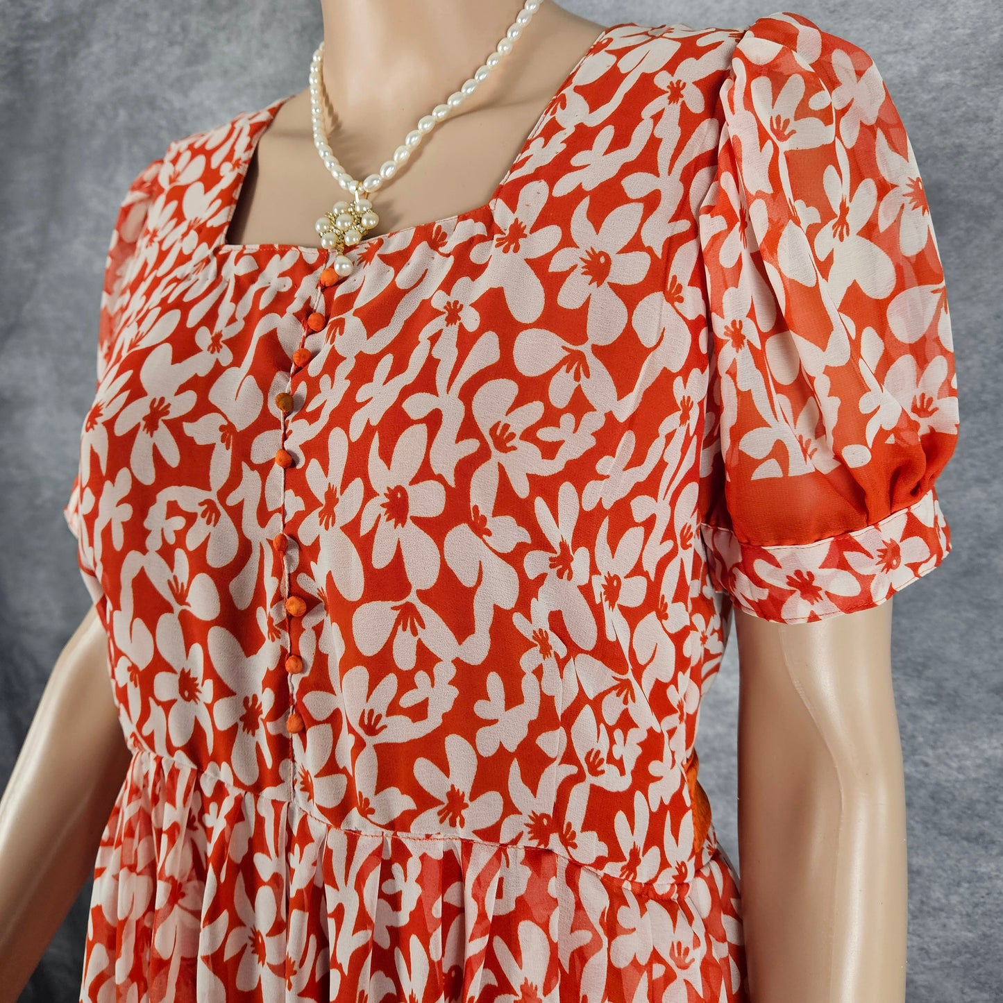 Inferno Orange Georgette Frock