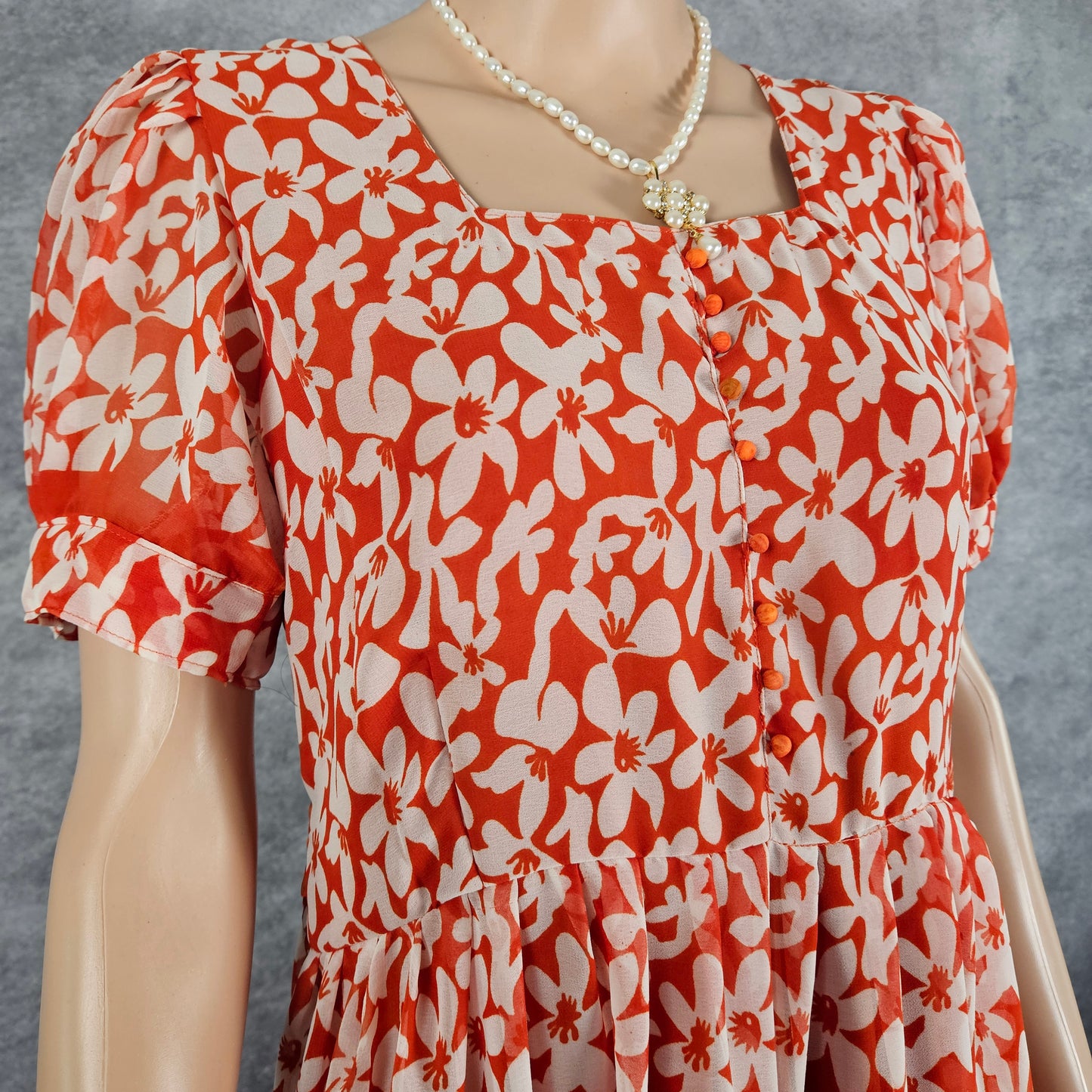Inferno Orange Georgette Frock