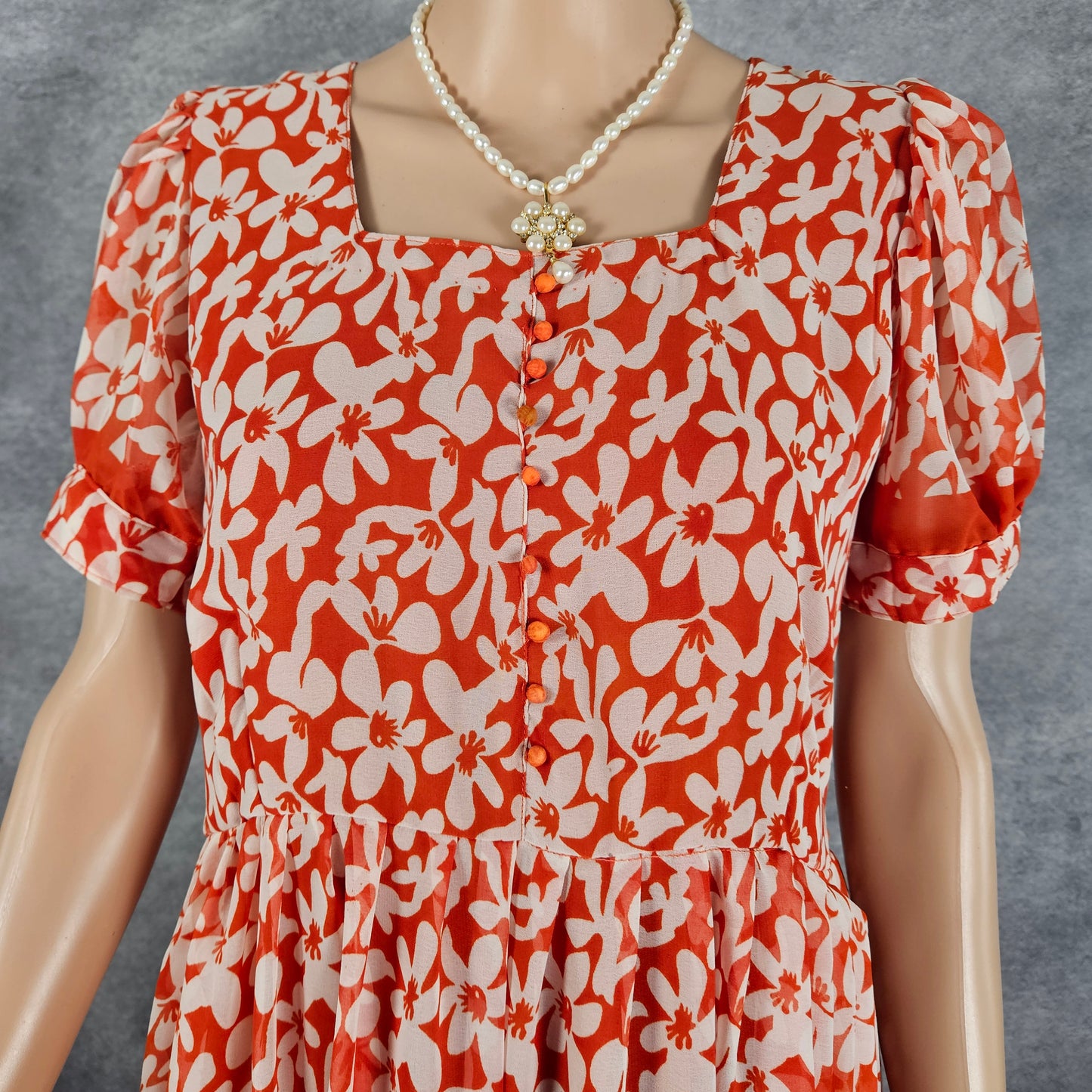 Inferno Orange Georgette Frock