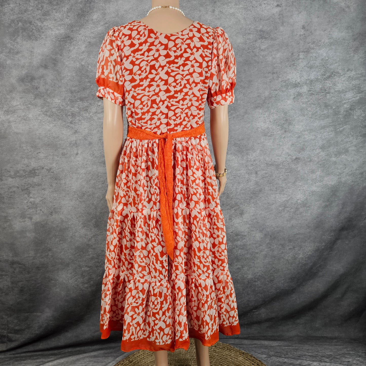 Inferno Orange Georgette Frock