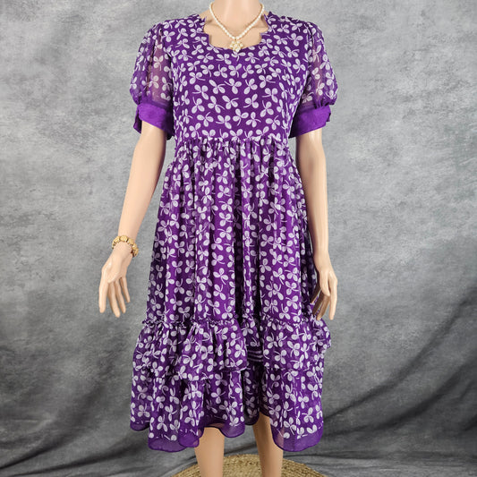 Lumina Purple Georgette Frock