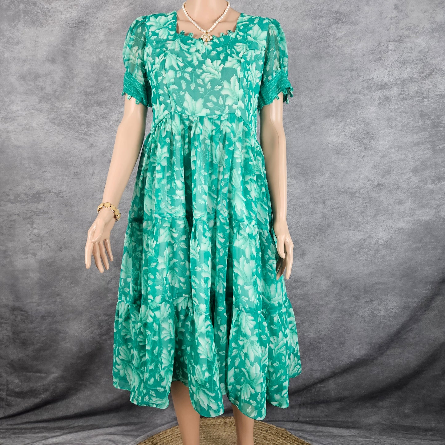 Aura Green Georgette Frock