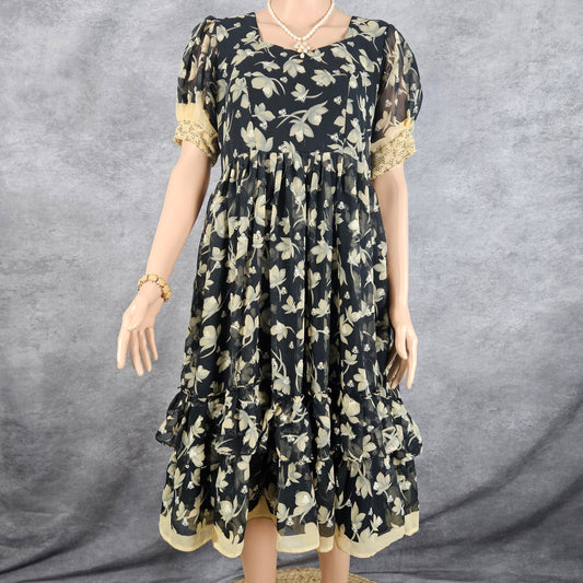 Sable Black Georgette Frock