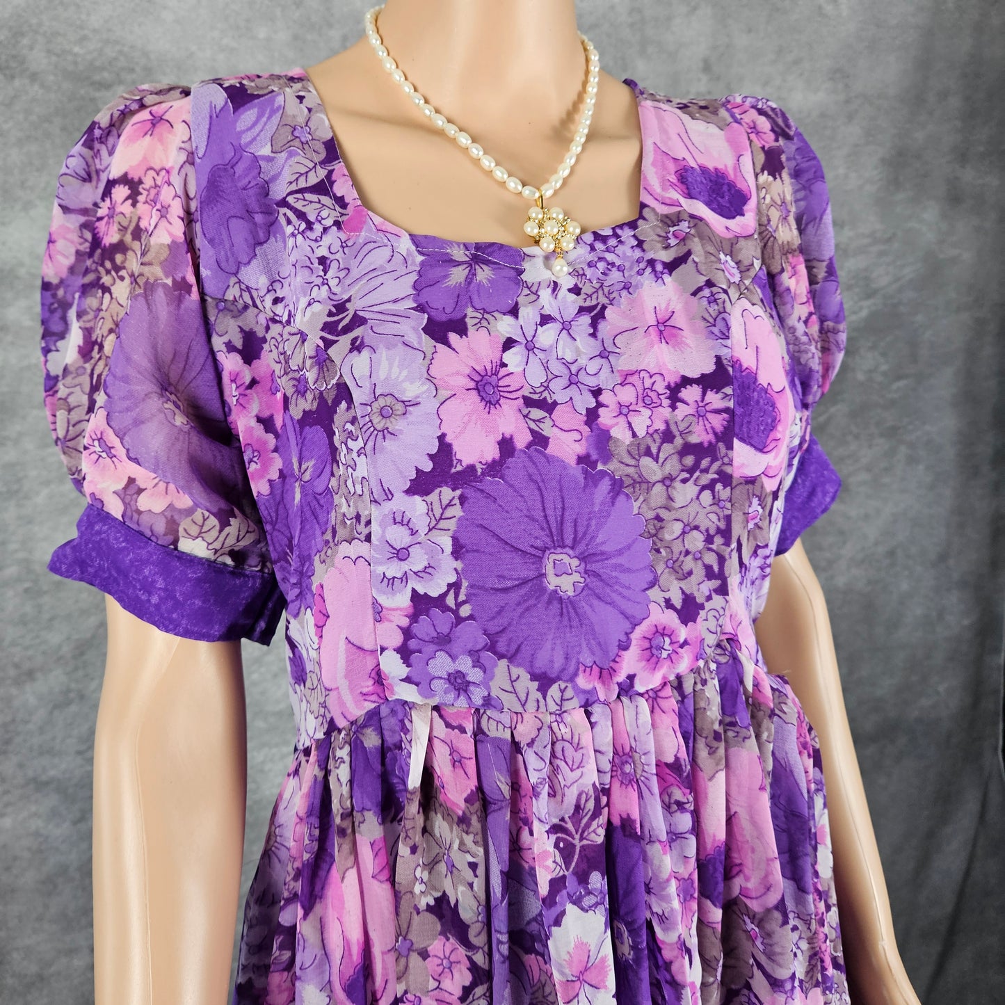 Purple Flowered Georgette Frock