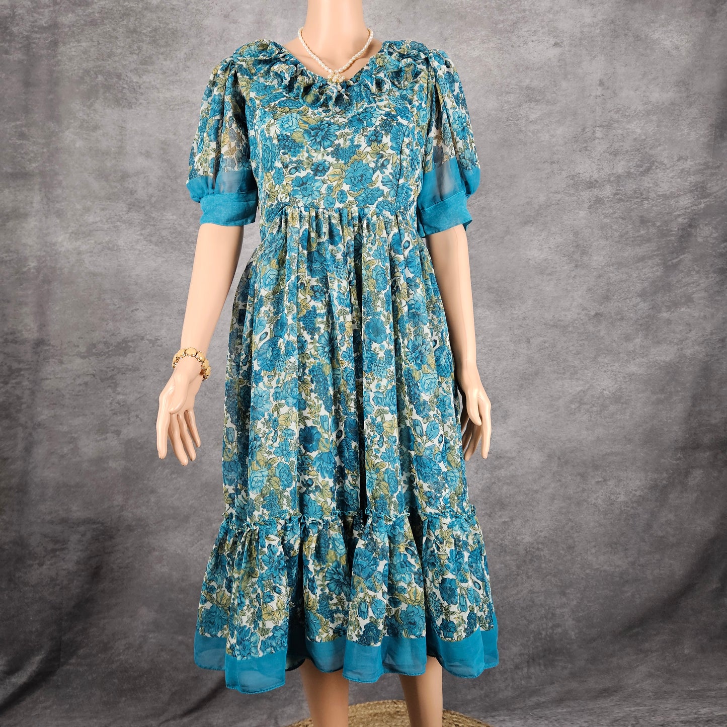 Shaded Teal Georgette Frock