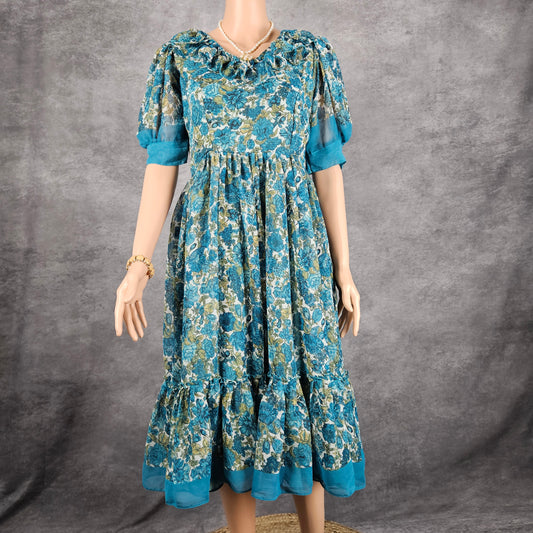 Shaded Teal Georgette Frock