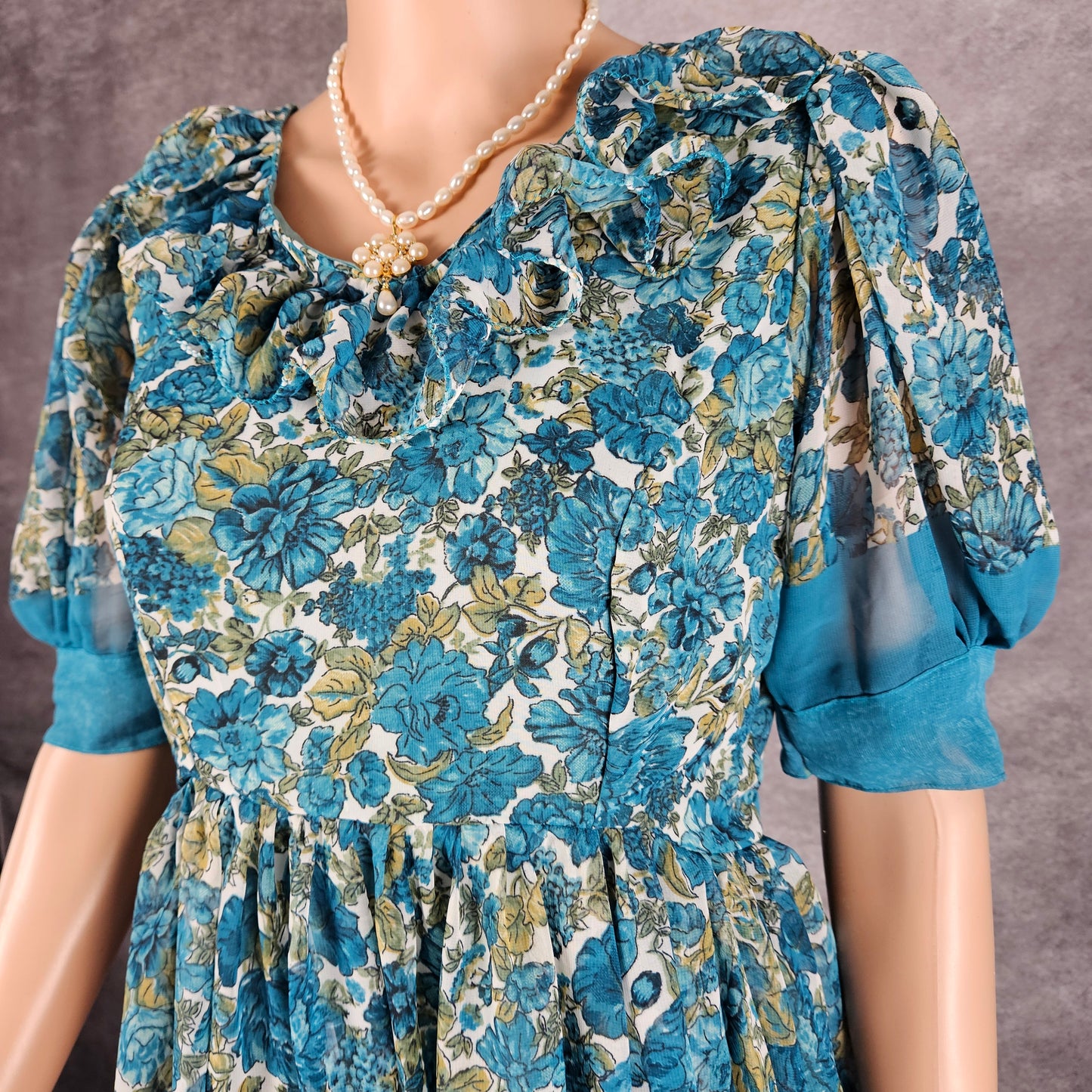 Shaded Teal Georgette Frock