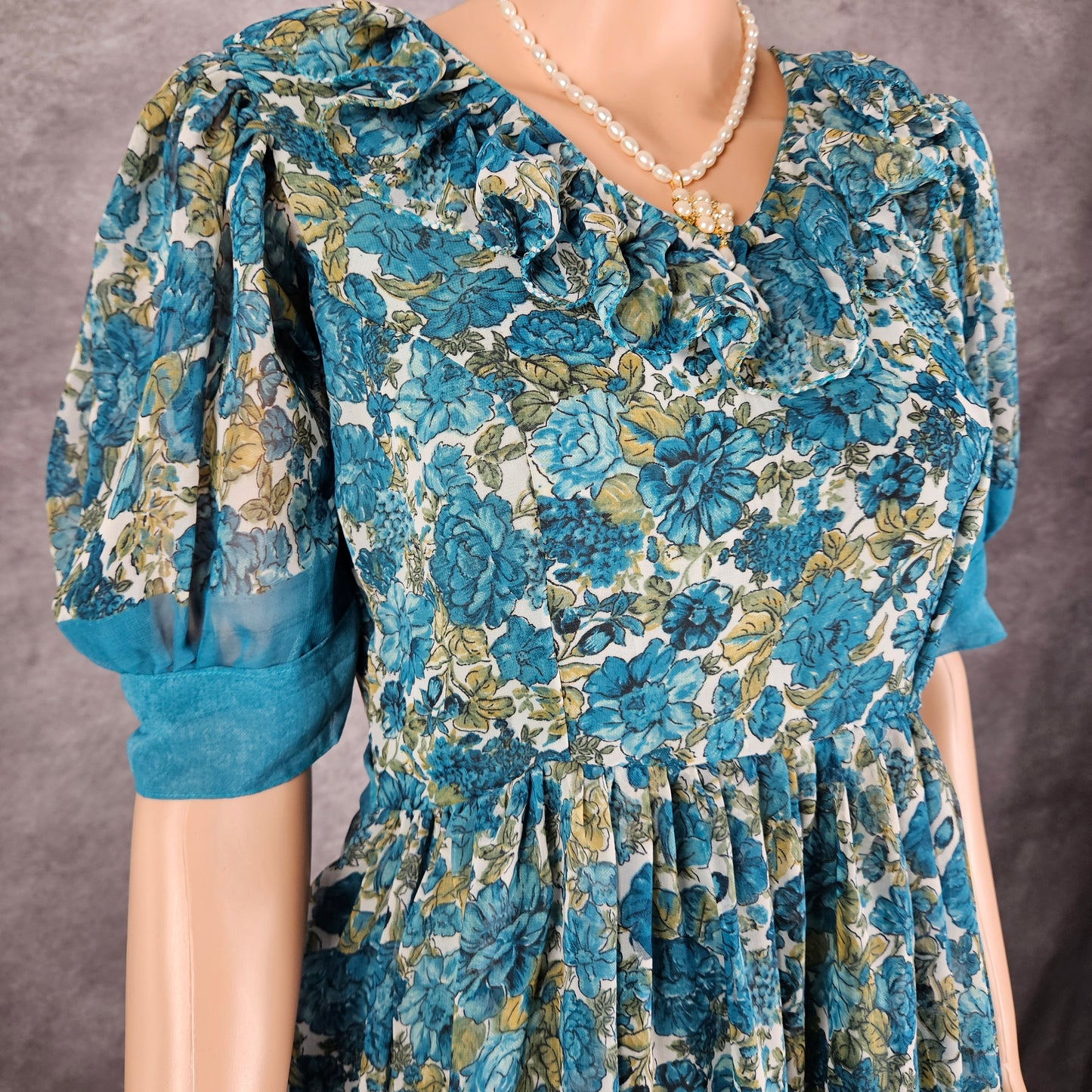 Shaded Teal Georgette Frock