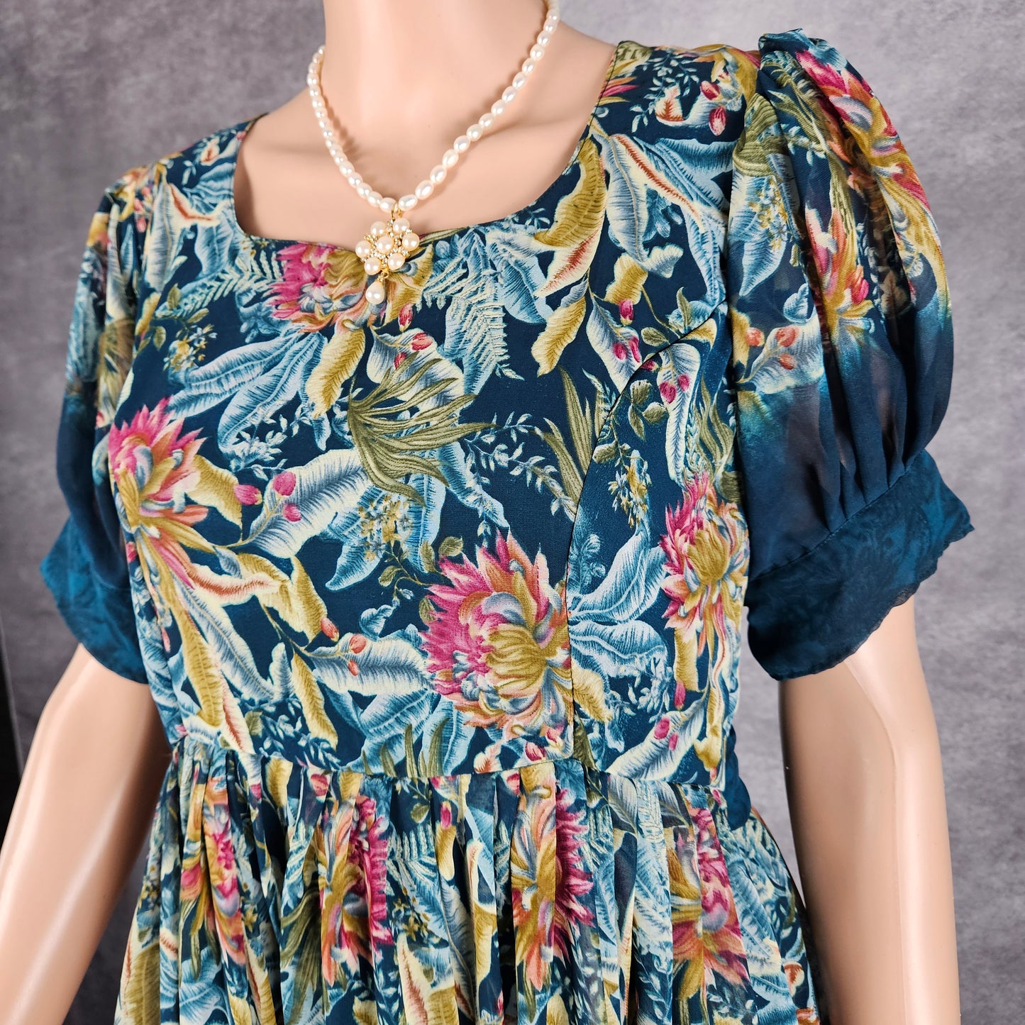 Dark Shade Teal Georgette Frock