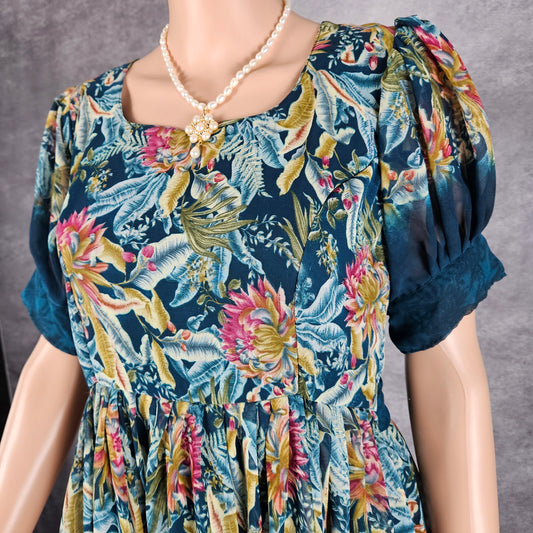 Dark Shade Teal Georgette Frock