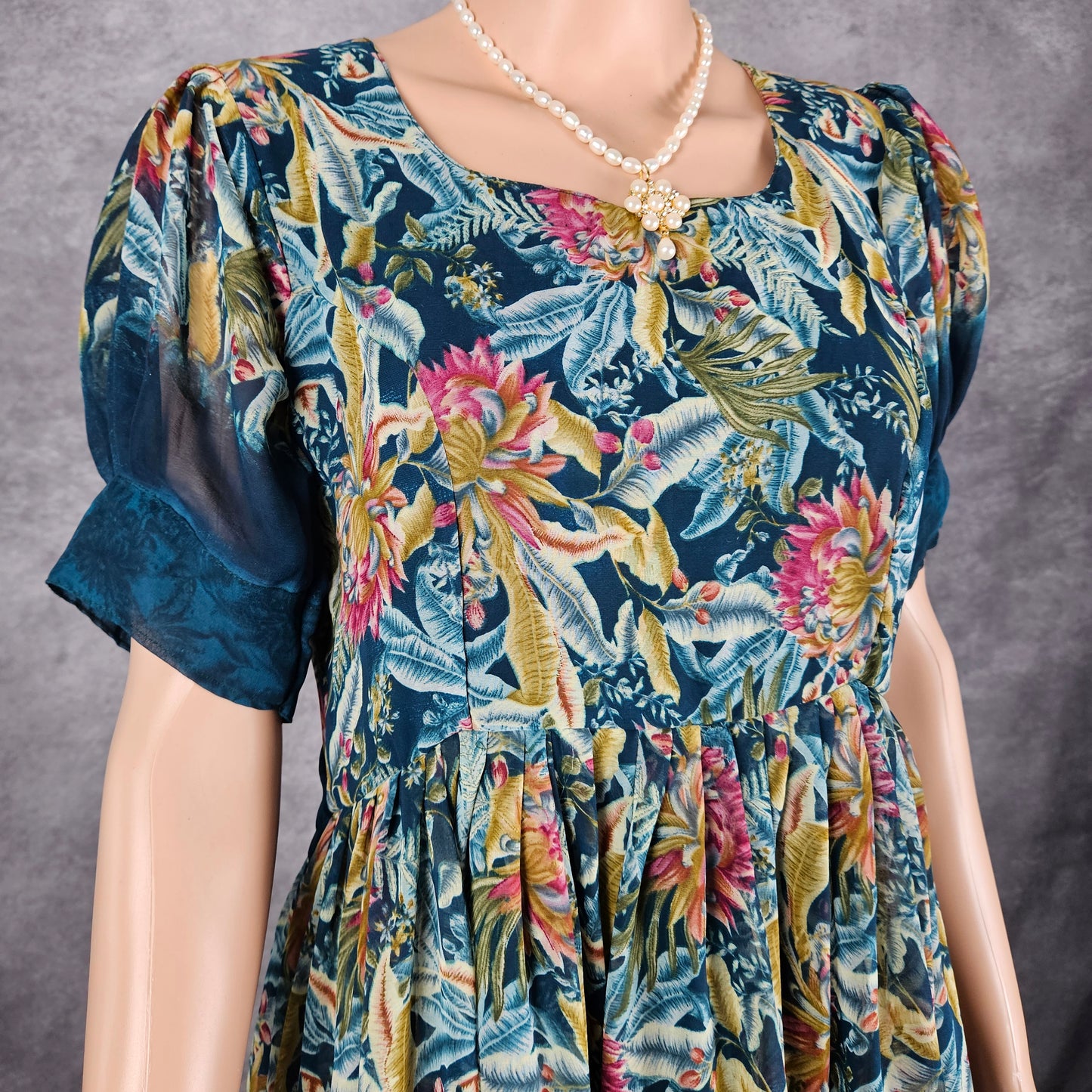 Dark Shade Teal Georgette Frock