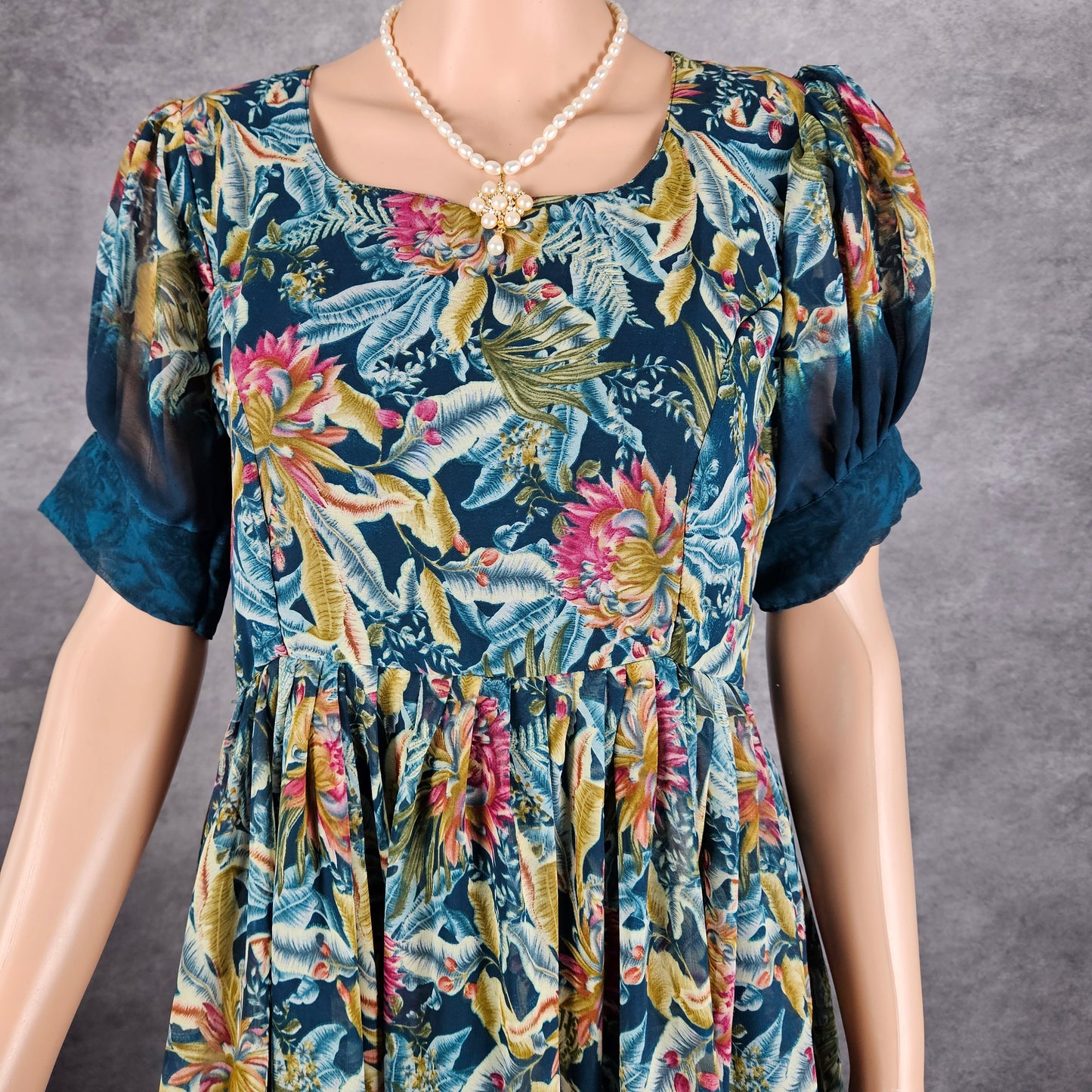 Dark Shade Teal Georgette Frock