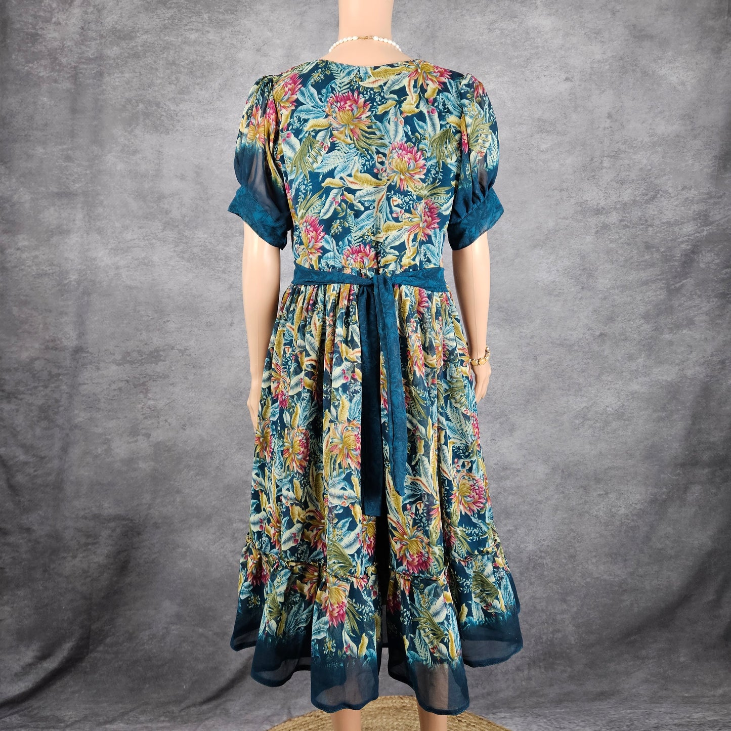 Dark Shade Teal Georgette Frock