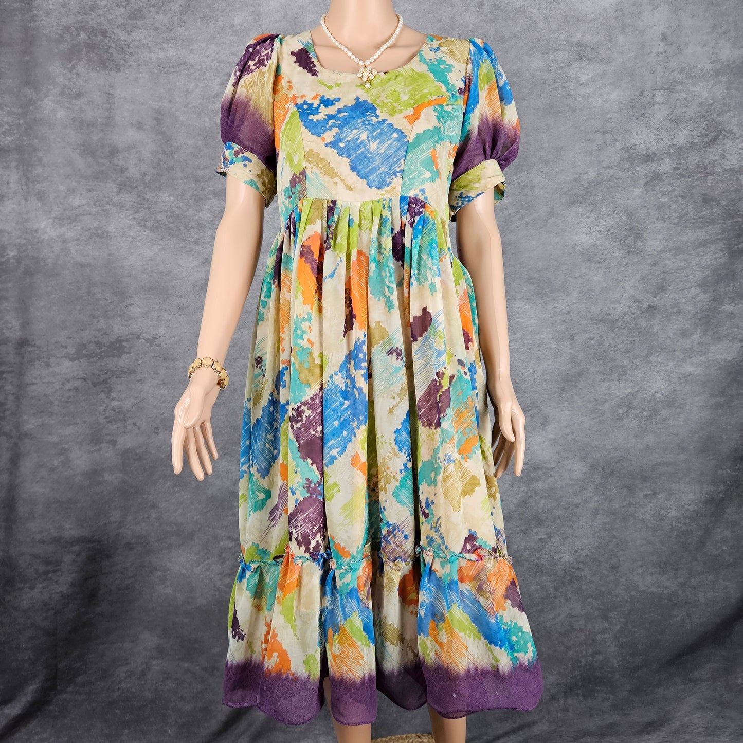 Color Splashed Georgette Frock