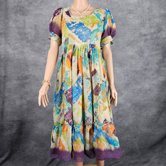 Color Splashed Georgette Frock