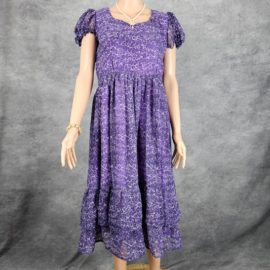 Dotted Blue Georgette Frock