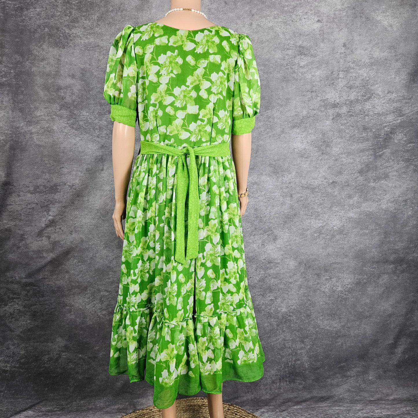 Clouded Green Georgette Frock