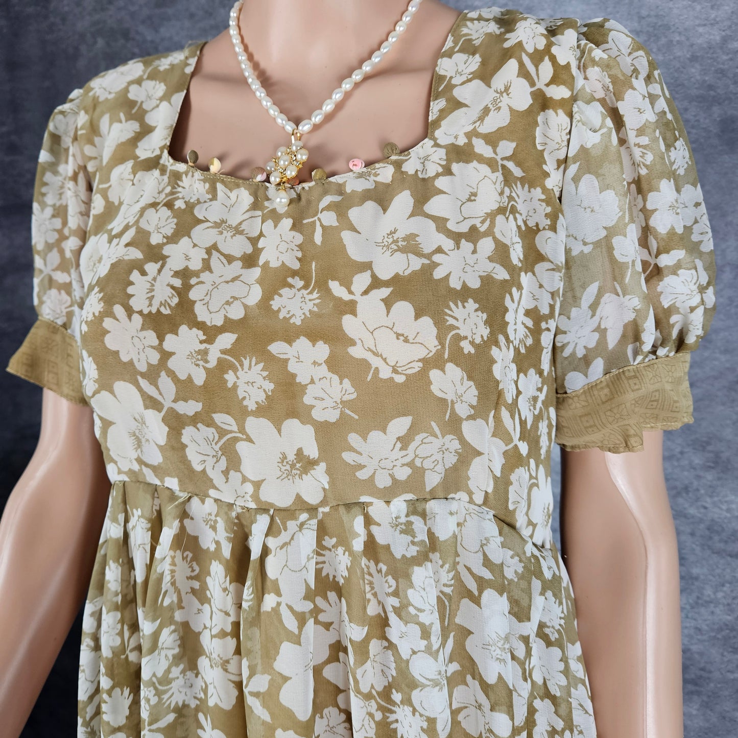 Clouded Beige Georgette Frock