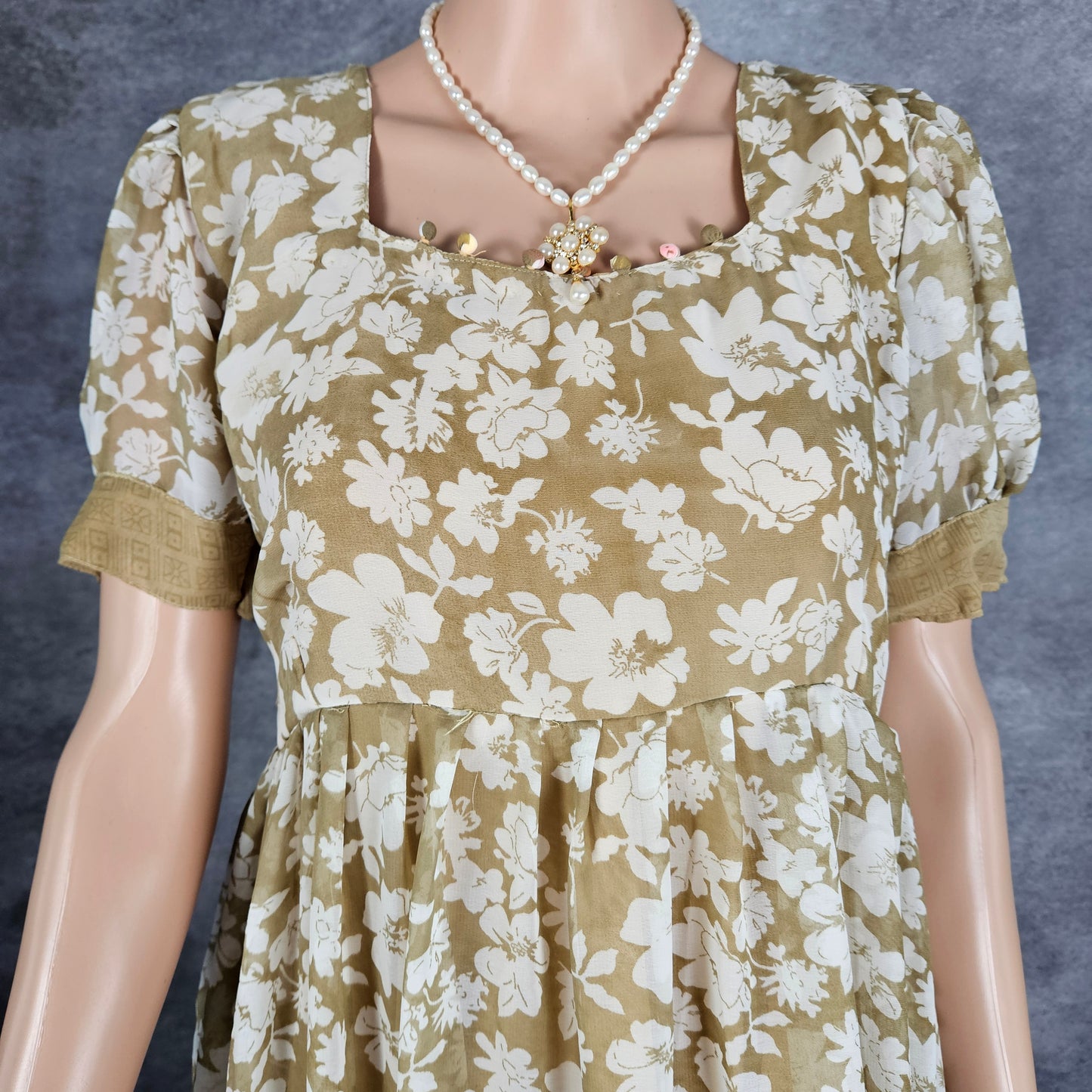 Clouded Beige Georgette Frock