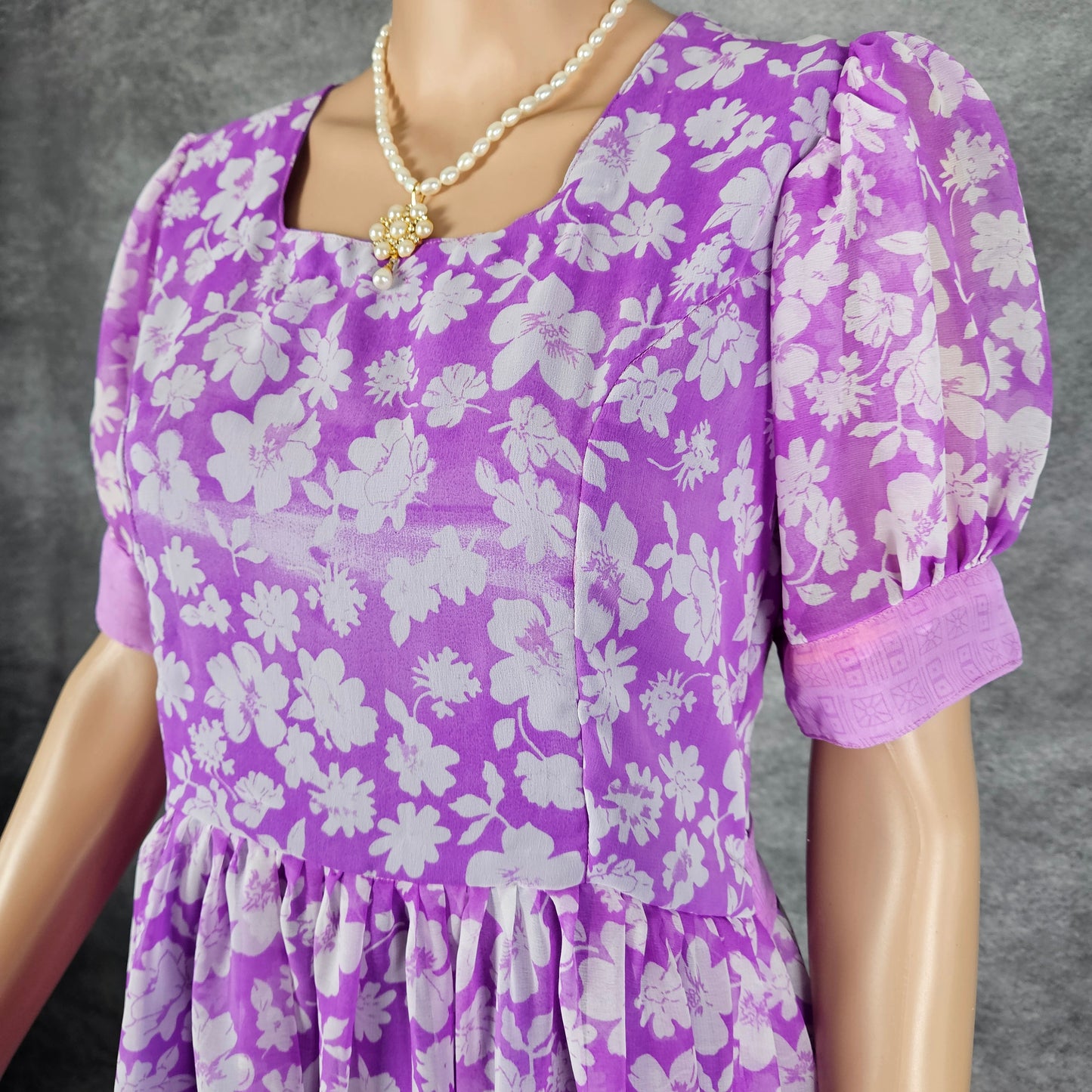 Flowered Violet Georgette Frock