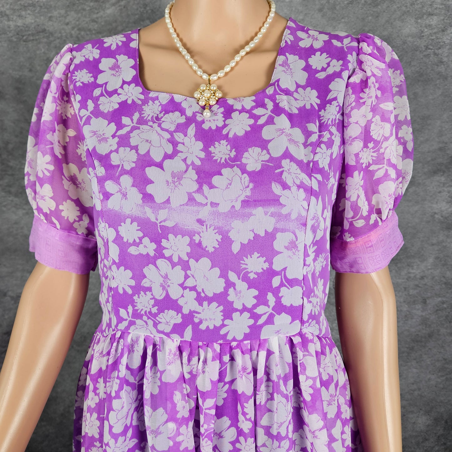 Flowered Violet Georgette Frock