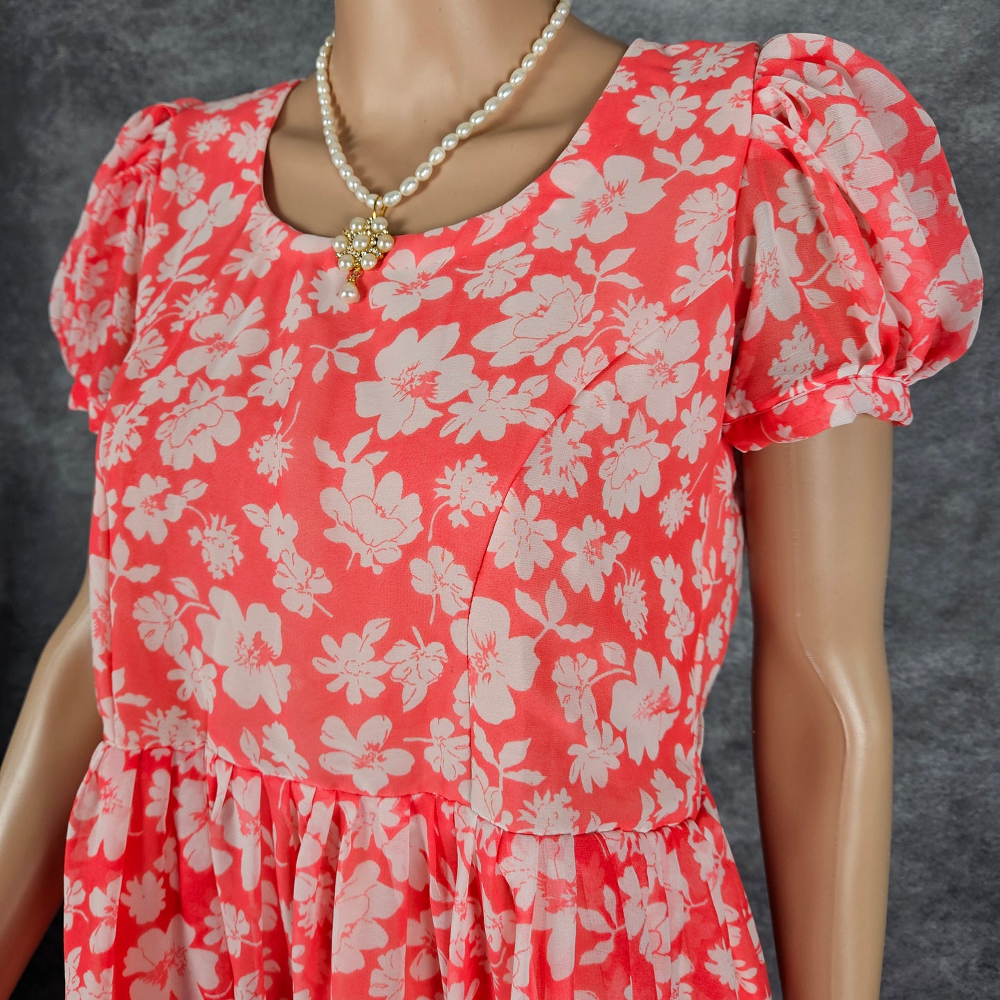 Red Lilly Georgette Frock