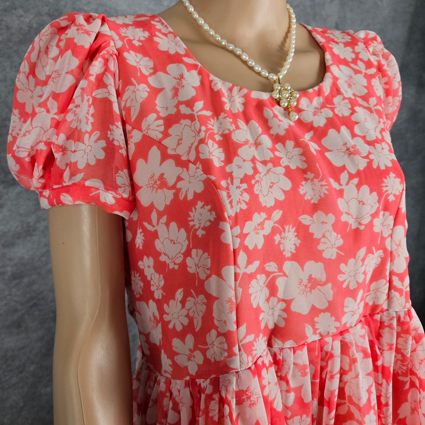 Red Lilly Georgette Frock