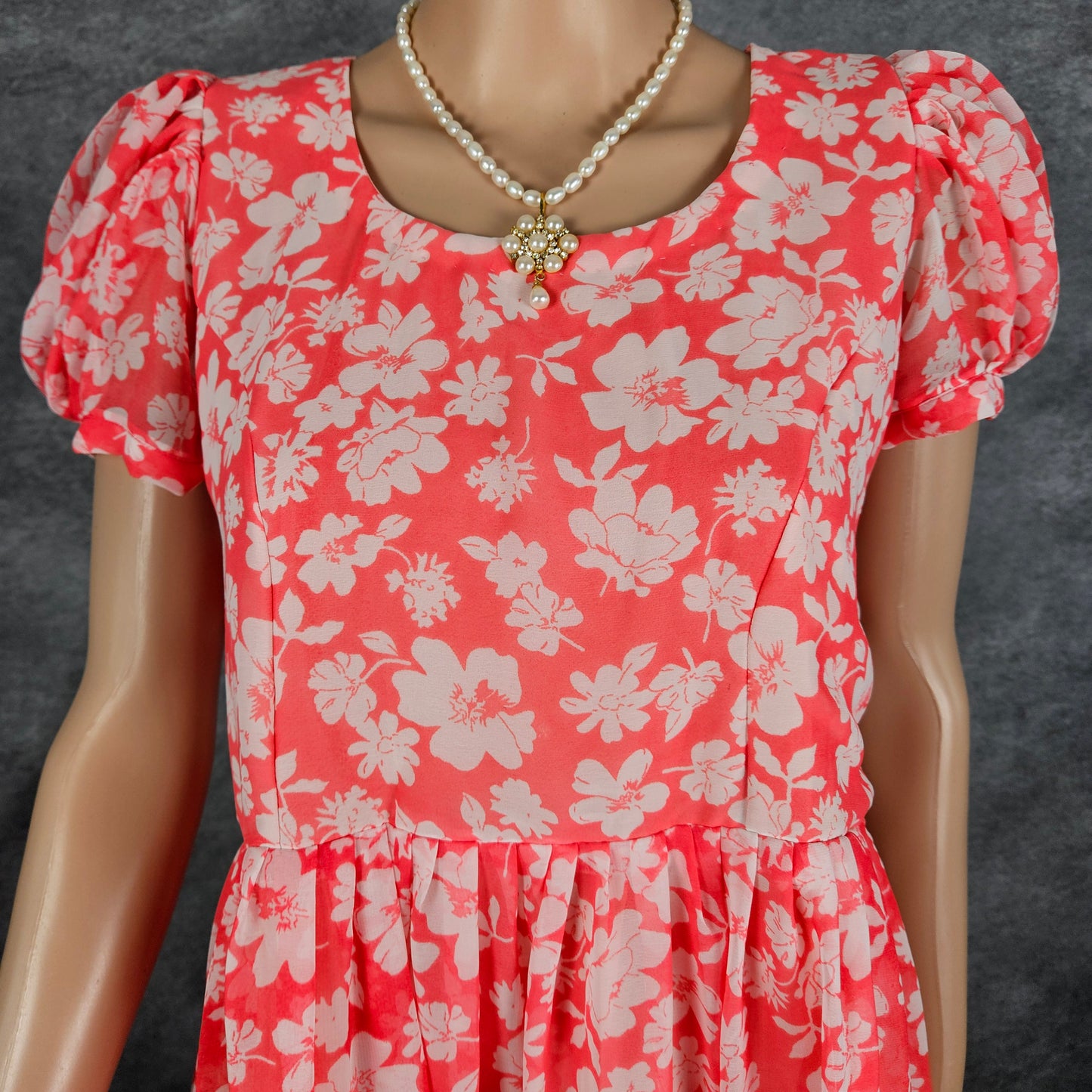 Red Lilly Georgette Frock